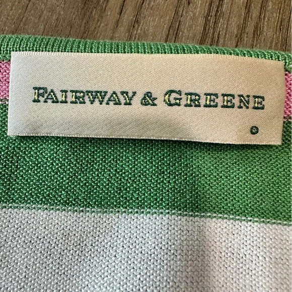 Fairway & Greene Women’s Striped V-Neck Sweater Size Medium - Picture 5 of 8